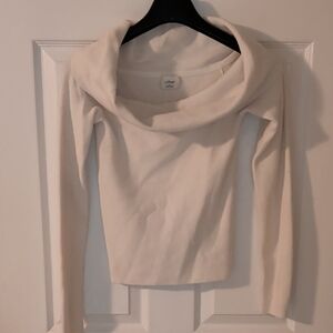 Aritzia Wilfred Cream Cowl Neck Sweater